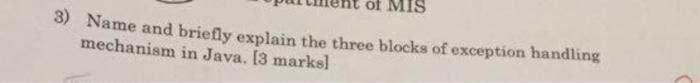 Write a very simple solution to these questions in Java of MIS