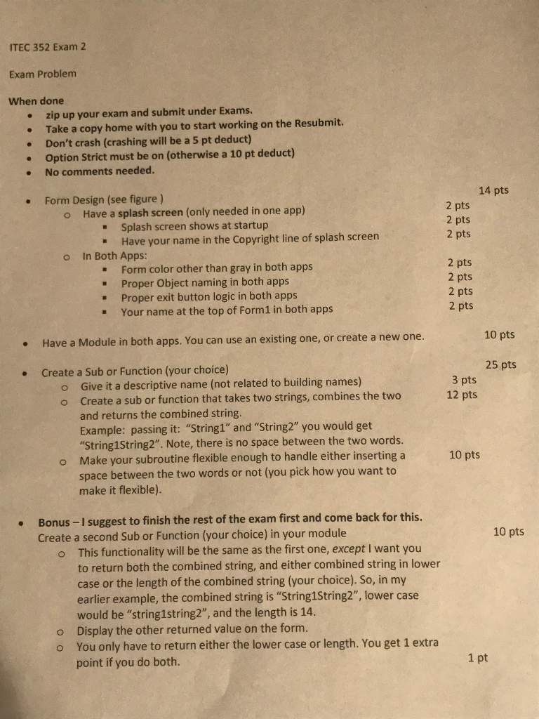 pts Application 1 - Display user's full name o See screen print