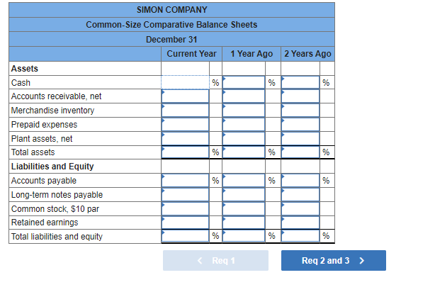year-end balance sheets follow. For both the current year and one year