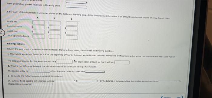 and Intangi Patterson Planning Corp You have been hired by Patterson Penning