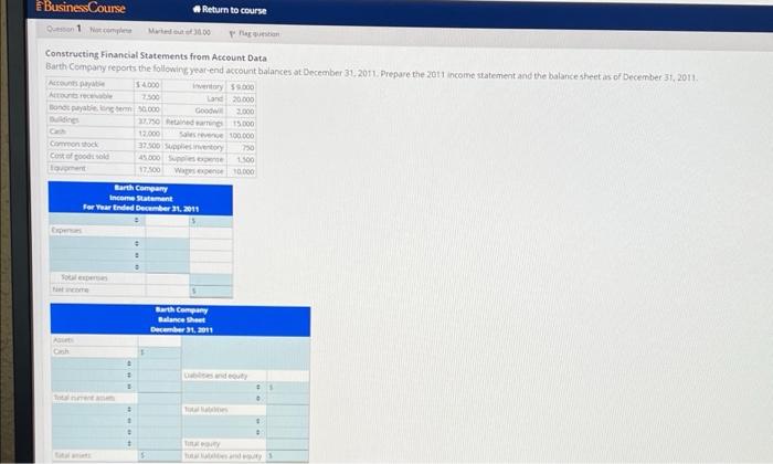 E Business Course Question 1 Not compl Return to course Flag