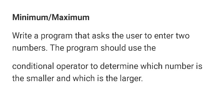  intro languages (conditional operators ) // each step Thanks Minimum/Maximum Write