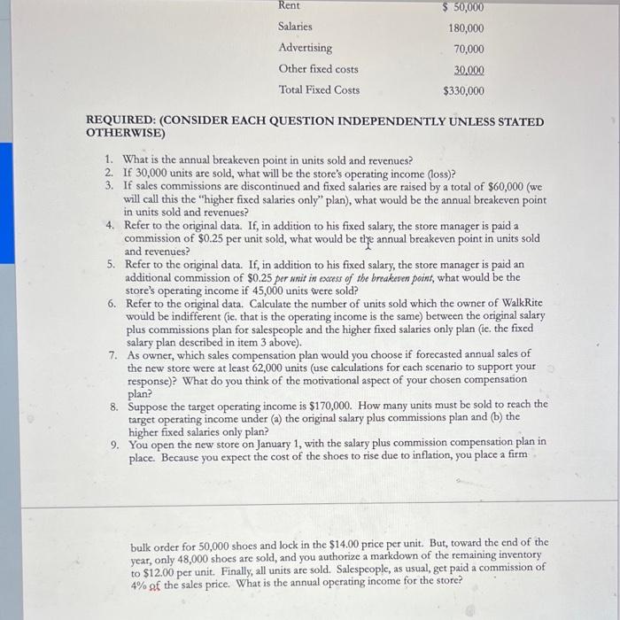 the annual breakeven point in units sold and revenues? 2. If 30,000