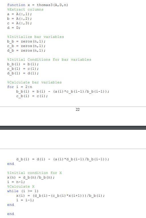 translate the matlab code into python provide python code function x =