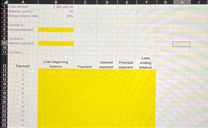 please use excel and show the excel functions used total interest payment