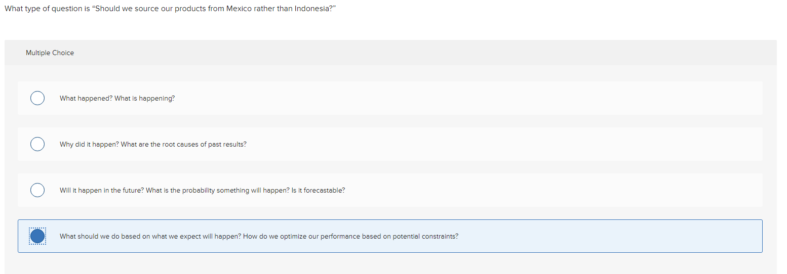 of question is used in finding the level of sales needed to