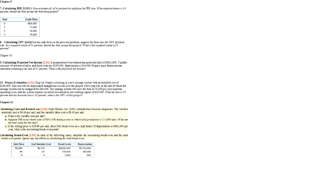 Show all work and analysis. Prepare in Microsoft Excel or Word. Ch.
