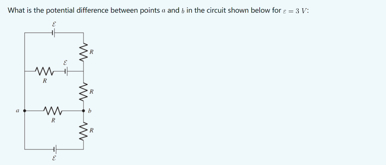  What is the potential difference between points a and b in
