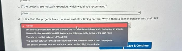 answers to the nearest cent. Project M: ; Project N: \$ Calculate