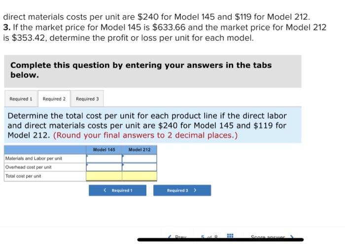housing assembly in its finishing department activities, costs, and drivers associated with
