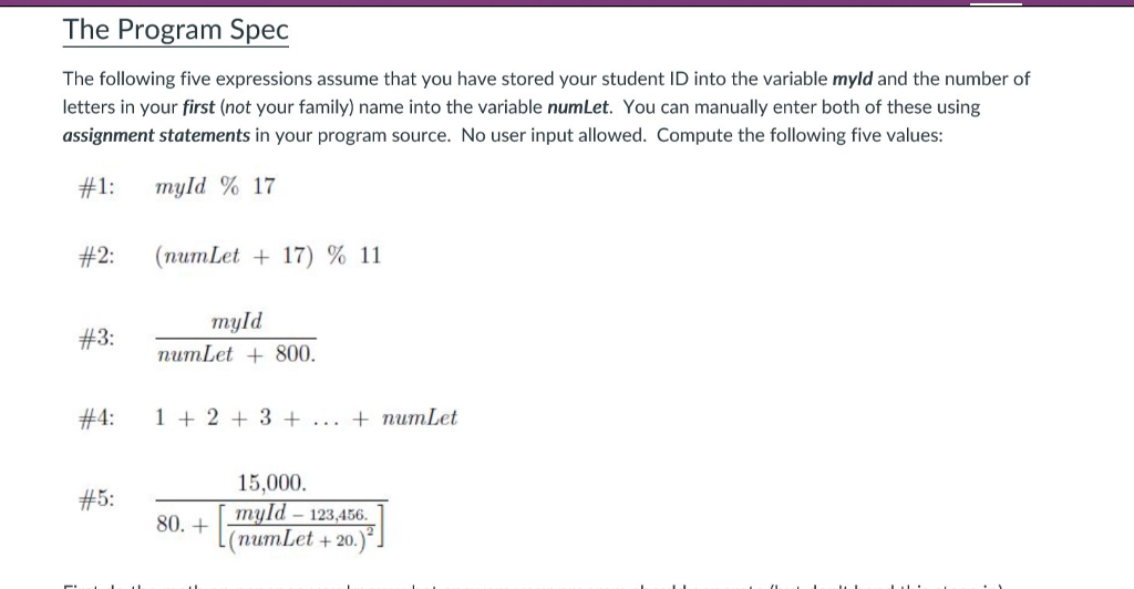 the given Assignment 2 - Arithmetic Some Easy Arithmetic Every programming assignment
