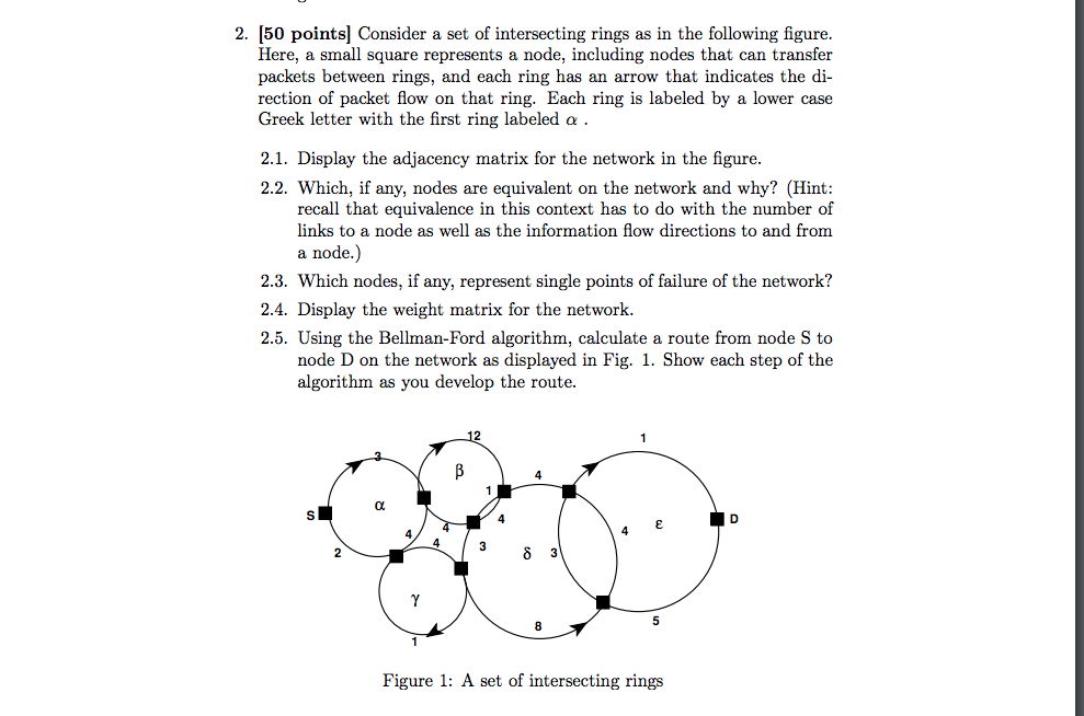 2.1 and 2.2 please 2. [50 points] Consider a set of intersecting
