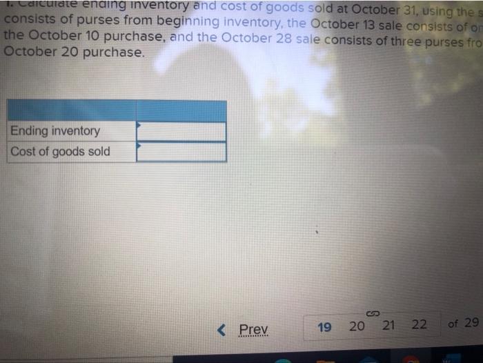 Cost $840 Total Cost $ 5,040 Date October 1 October 4 October