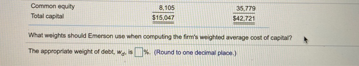 as follows: ($ Millions) Book Value Market Value The appropriate weight of