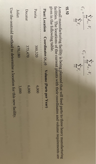  d,,,V, ir C: C, = 15.10 A small manufacturing facility is