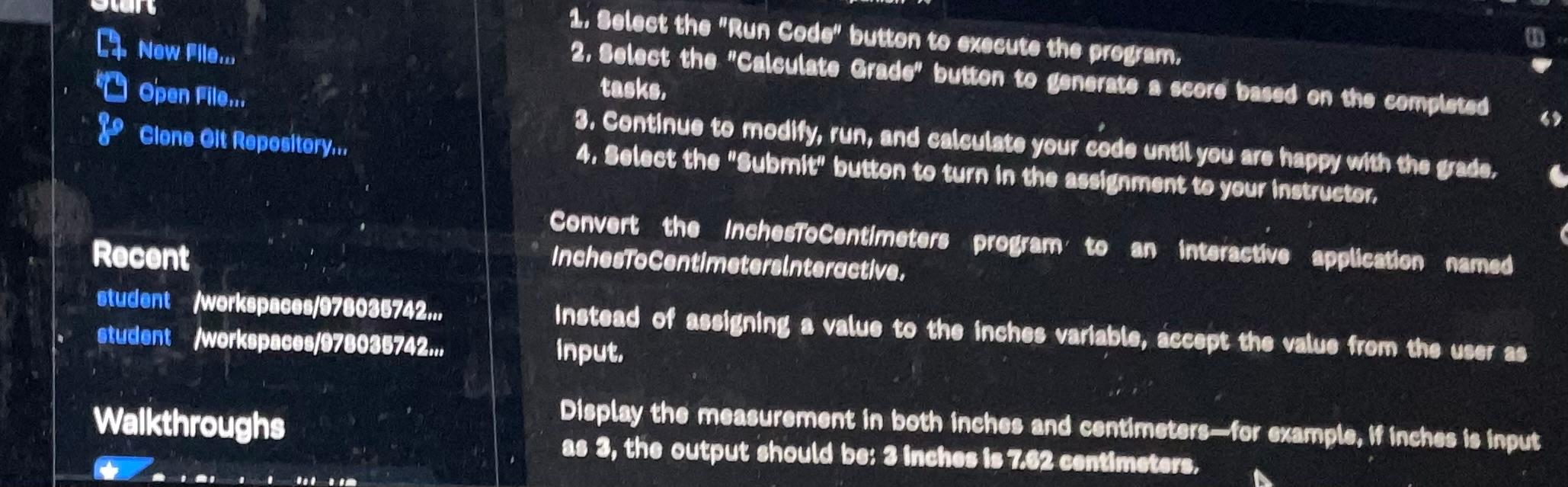  Eoloct the "Run Code" button to exocuto the program. Soloct the