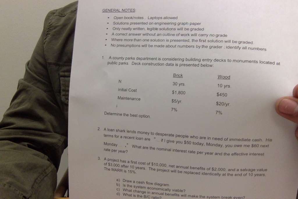 DO PROBLEM #2 GENERAL NOTES Open bookotes . Laptops allowed Solutions presented