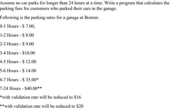 Write This Program In LABVIEW Assume no car parks for longer than