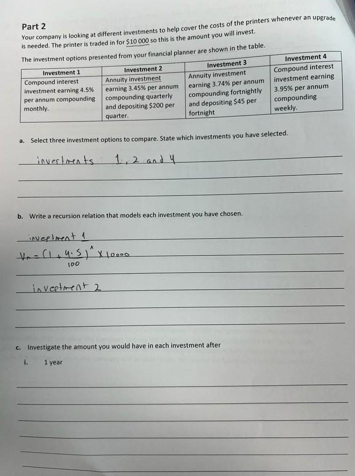 ASAP PLEASE Part b based on Part a that's already done Part