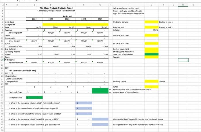 Allied Food Products Fruit Juice Project Capital Budgeting and Cash Flow Estimation