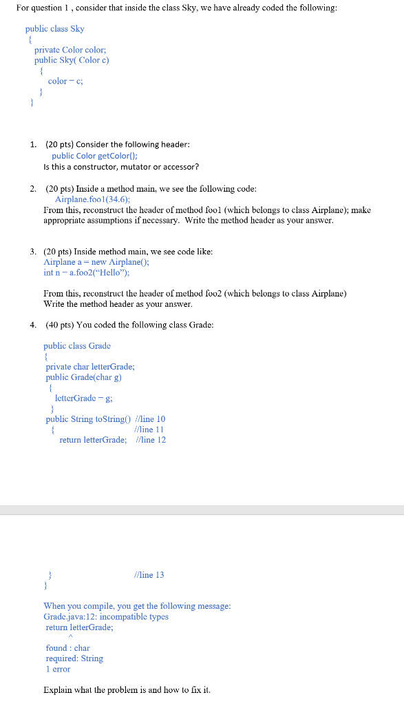 Urgent, need in java. Explain the answers like i'm a noob. Also,