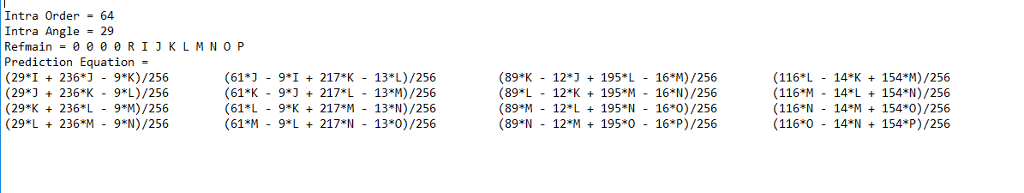 4x4 Intra Prediction Hardware implementing the intra angular prediction mode with order