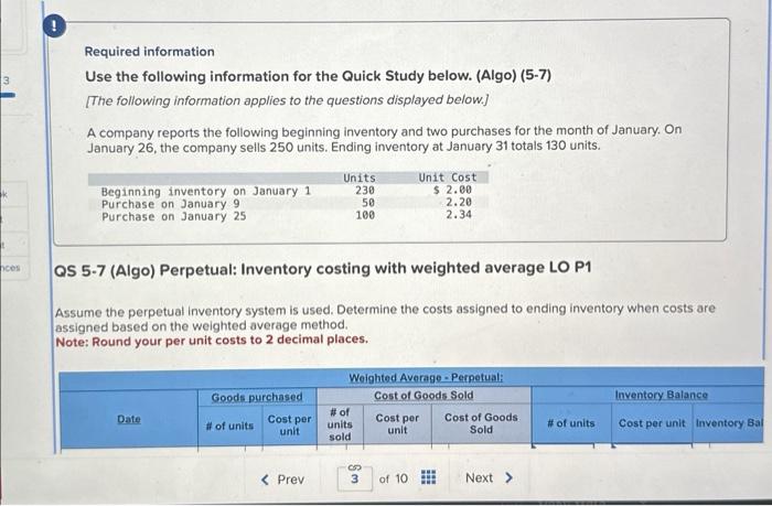 please help! thank you so much Required information Use the following information