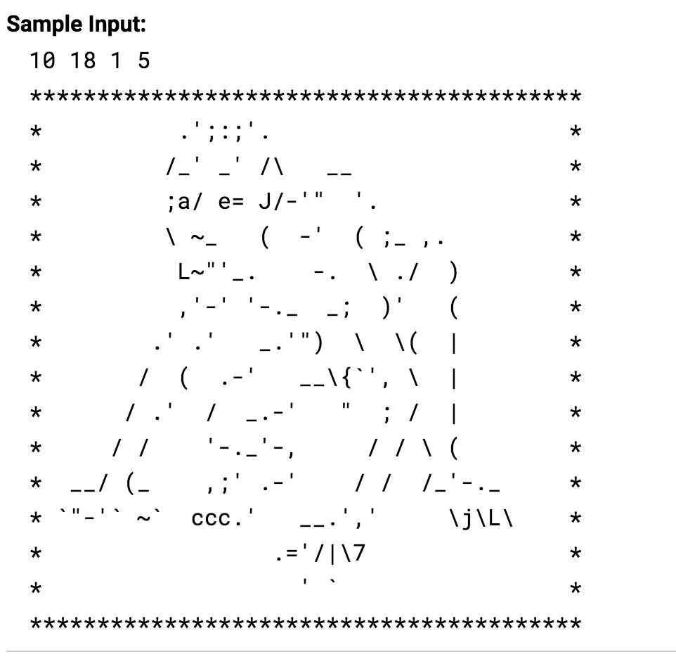 art and four int parameters leftX, rightX, topY, and bottomY. TASK: Fill
