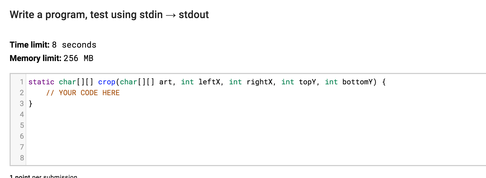 result of cropping art in the rectangle bounded by the corners (leftX,