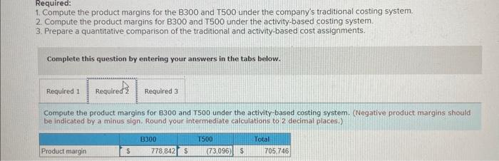 B300 and the T500. An absorption costing income statement for the most