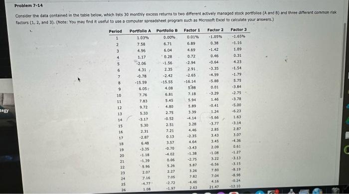PLEASE ANSWER ALL THE QUESTIONS Consifer the data contained in the tabie
