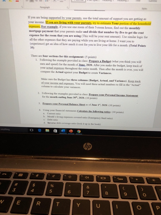  - he Subtitle Paragraph If you are being supported by your