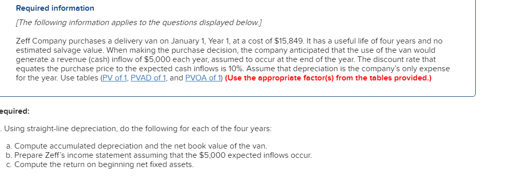 The tables needed are also posted below. Required information The following
