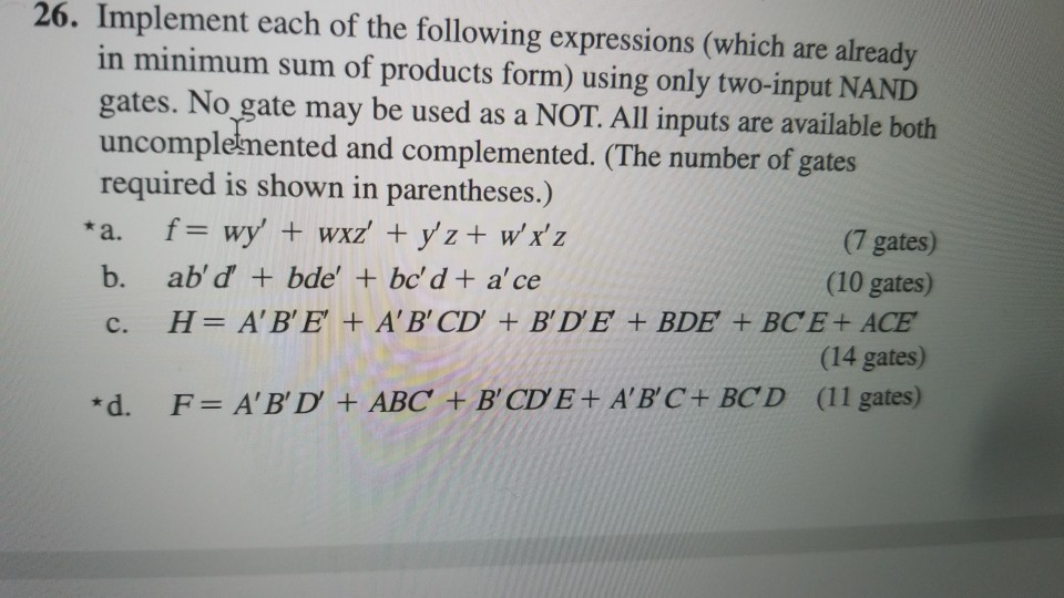 i need just b and f only 26. Implement each of