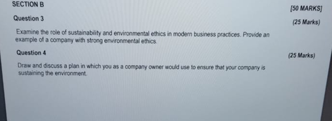  SECTION B [50 MARKS] Question 3 (25 Marks) Examine the role