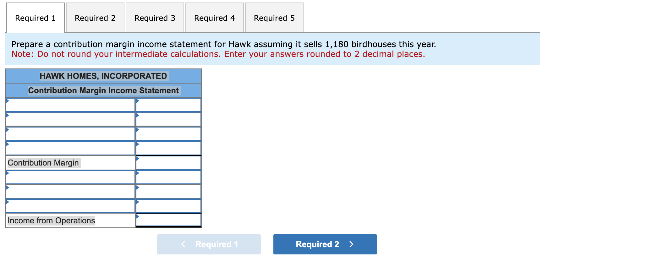 Profit [LO 6-1, 6-2] Hawk Homes, Incorporated makes one type of birdhouse