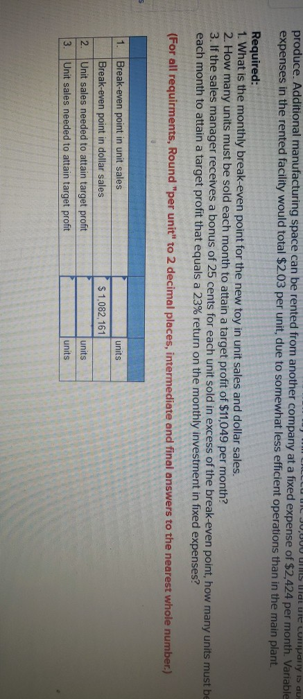 in Fixed and Variable Costs; Break-Even and Target Profit Analysis (L06-4, LO6-5,