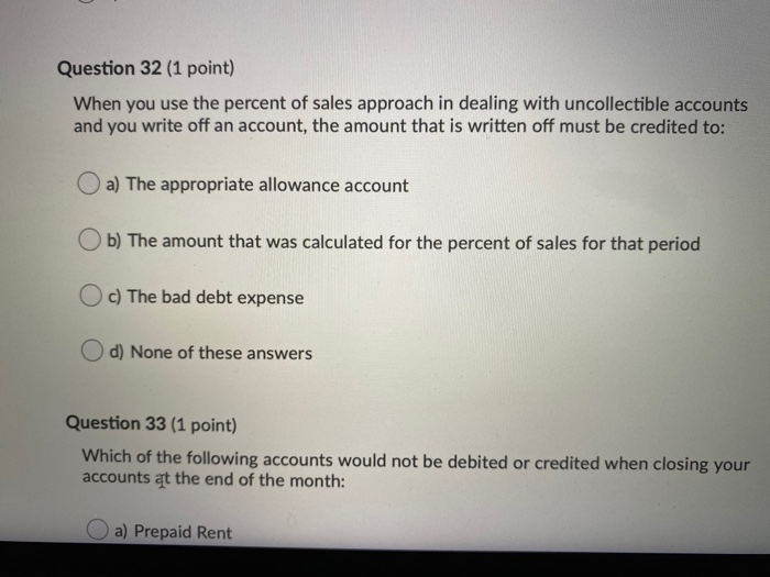 (1 point) Which of the following accounts would not be included in