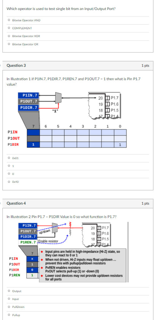 Which operator is used to test single bit from an Input/Output