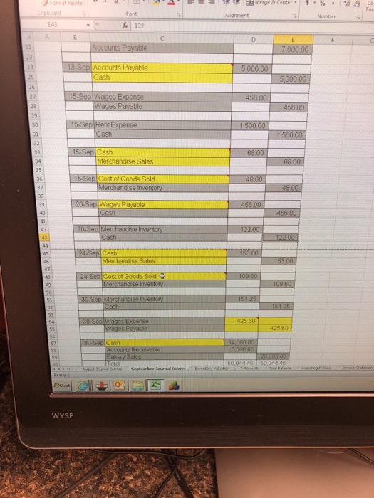 Put Date Accounts Debit Credit 250 accumulated depreciation 250.00 30-Sep 5 30-Sep