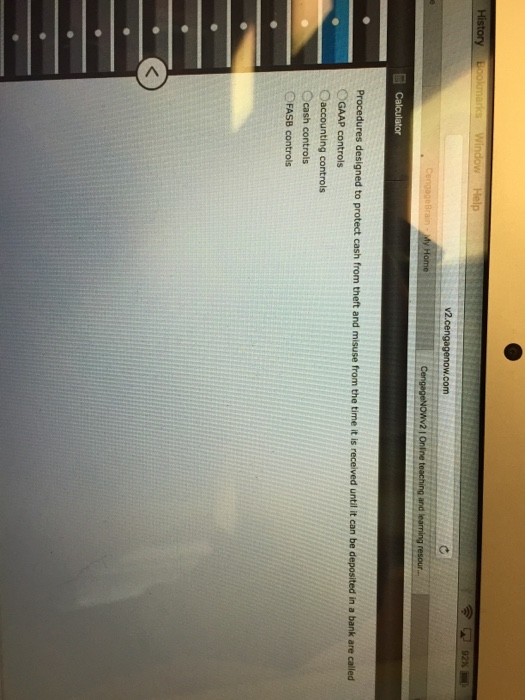  Procedures designed to protect cash from theft and misuse from the