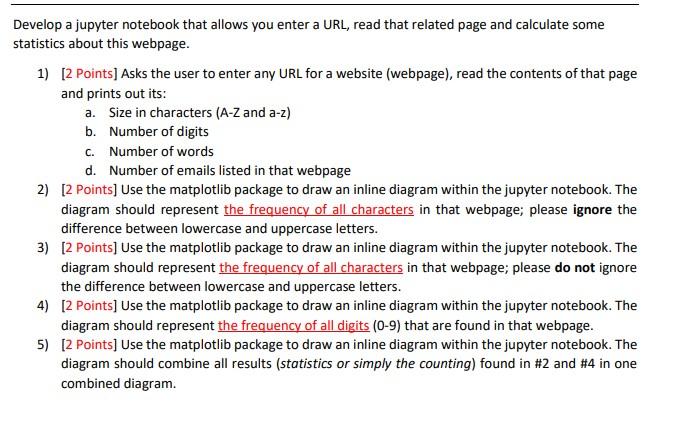 Develop a jupyter notebook that allows you enter a URL, read