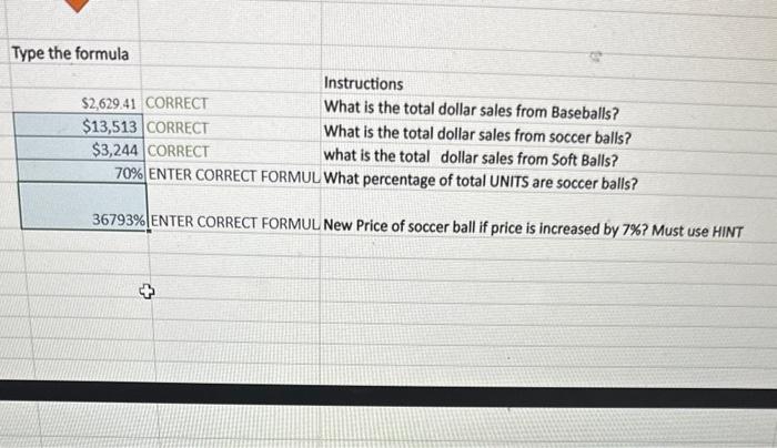 what are the formulas for the last two Type the formula Data