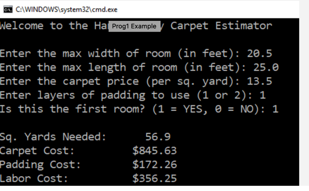 will be used for estimating the materials and labor costs for our