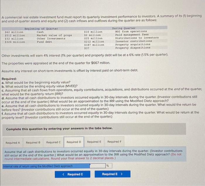 inflows and outflows during the quarter are as follows: Other investments will