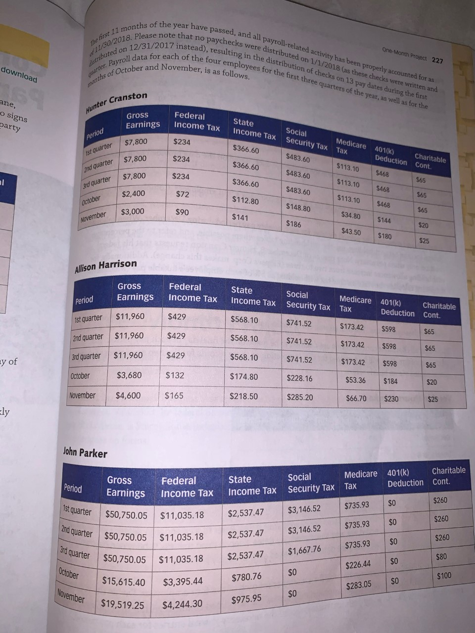 for each weekly pay period during December. When calculating federal income tax
