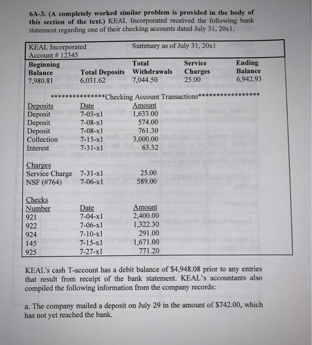  6A-3. (A completely worked similar problem is provided in the body