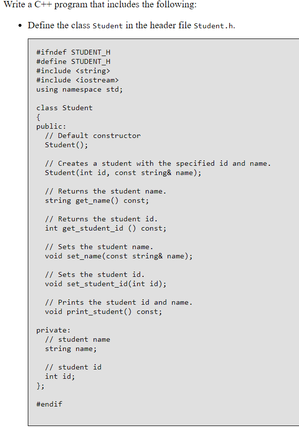  Write a C++ program that includes the following . Define the
