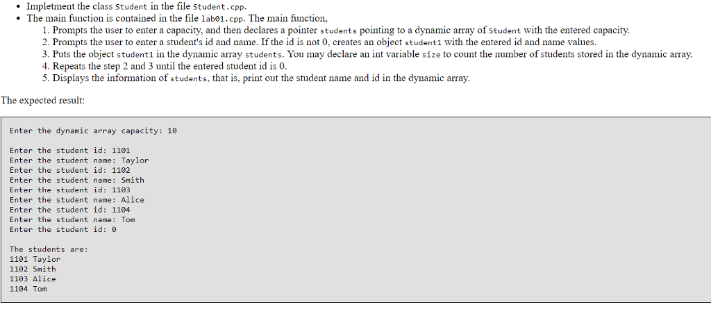 class Student in the header file Student.h #1fndef STUDENTH #define STUDENTH #include