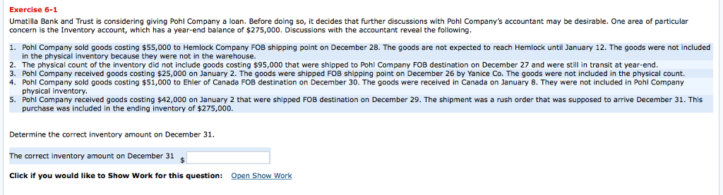 Please solve this problem Umatilla Bank and Trust is considering giving Pohl